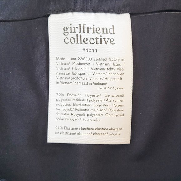 Girlfriend Collective Black Dylan Bra & RPET High-Rise Bike Shorts Set - Size XS - Picture 14 of 15